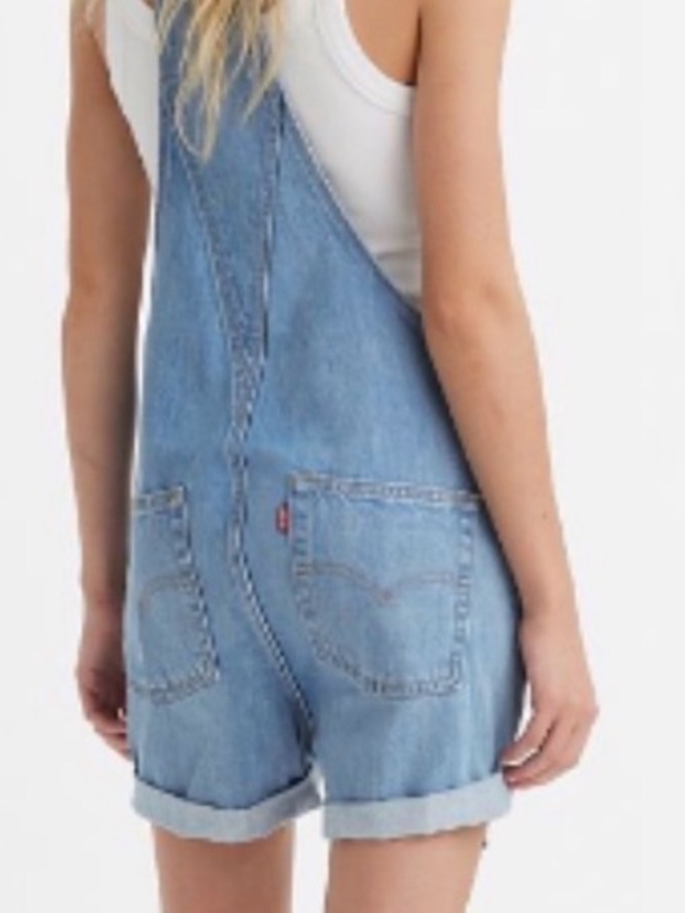 Levi's Light Blue Denim Short Overalls size medium - Picture 3 of 5